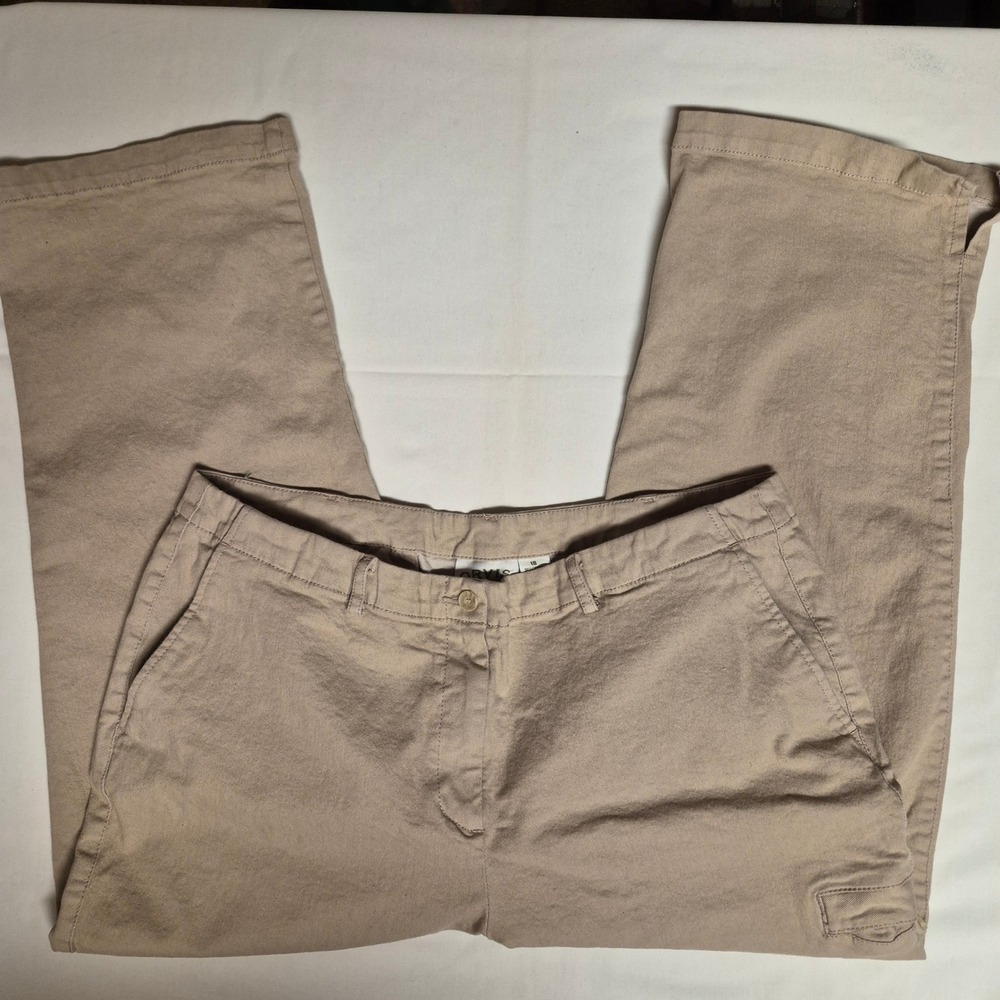 Orvis Women's Tan Cargo Pants Size 18 Cotton Blend Wide Leg‎ Casual